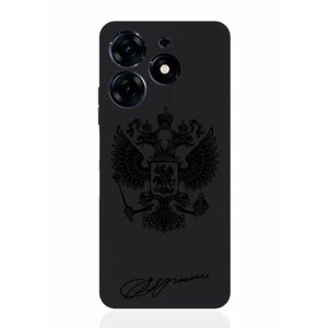 Чехол для смартфона Tecno Spark 10 Pro черный силиконовый Черный лаковый Герб