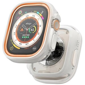 Чехол Elago DUO case для Apple Watch Ultra 49 мм, прозрачный-матовый/оранжевый