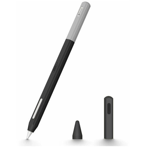 Чехол ESR Pencil Cover силиконовый для Apple Pencil 2 - черный с серым