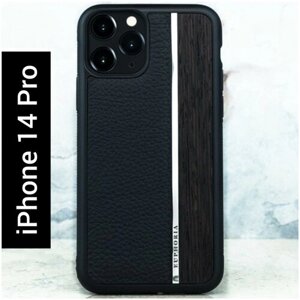 Чехол iPhone 14 Pro - Euphoria Leather Metal Wood