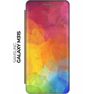 Чехол-книжка Буйство красок на Samsung Galaxy M31S / Самсунг М31с золотой