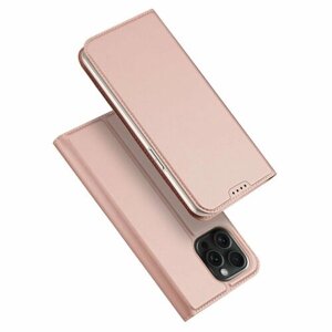 Чехол книжка Dux Ducis для iPhone 15 Pro, Skin series розовое золото