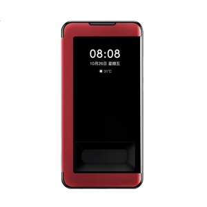Чехол-книжка MyPads с окном для входящих вызовов для Huawei Honor 50 / Huawei Nova 9 красный