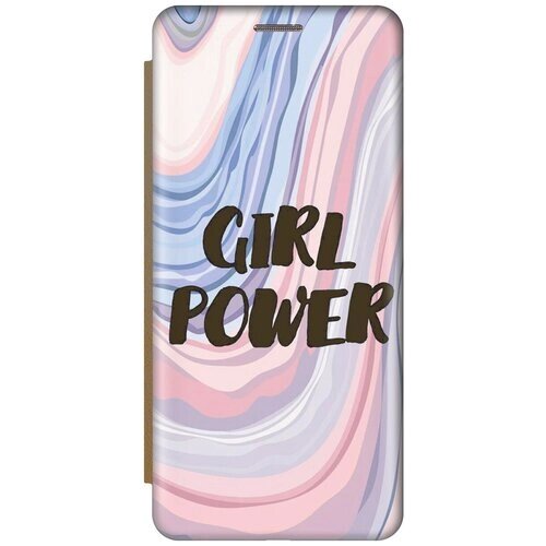 Чехол-книжка на Apple iPhone Xs / X / Эпл Айфон Икс / Икс Эс с рисунком "Сила девочек! золотой