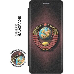 Чехол-книжка на Samsung Galaxy A04e / Самсунг А04е c принтом "Серп и молот" черный