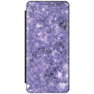Чехол-книжка Сиреневые камни на Xiaomi Mi 10 Lite / Сяоми Ми 10 Лайт черный
