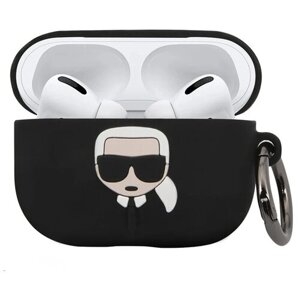 Чехол Lagerfeld для Airpods Pro Silicone case with ring Black