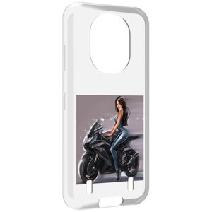 Чехол MyPads девушка-на-мотоцикле для Oukitel WP16 задняя-панель-накладка-бампер