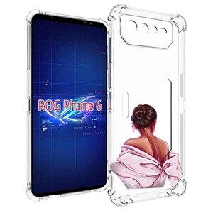 Чехол MyPads девушка-со-спины женский для Asus ROG Phone 6 задняя-панель-накладка-бампер
