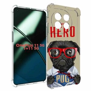 Чехол MyPads Герой-PUG для OnePlus 11 задняя-панель-накладка-бампер