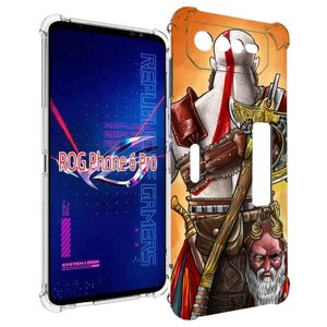 Чехол MyPads God of War для Asus ROG Phone 6 Pro задняя-панель-накладка-бампер