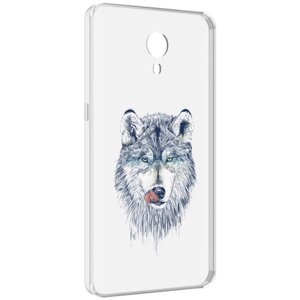 Чехол MyPads голодгый волк для Meizu M3 Note задняя-панель-накладка-бампер