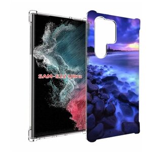 Чехол MyPads неоновый берег для Samsung Galaxy S23 Ultra задняя-панель-накладка-бампер