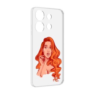 Чехол MyPads рыжая-девушка-модельной-внешности женский для Tecno Spark Go 2023 (BF7) / Tecno Smart 7 задняя-панель-накладка-бампер