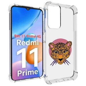 Чехол MyPads тигр-в-кругу для Xiaomi Redmi 11 Prime 4G задняя-панель-накладка-бампер