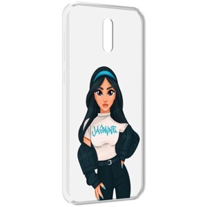 Чехол MyPads жасмин-в-джинсах женский для Alcatel 3L (2019) задняя-панель-накладка-бампер