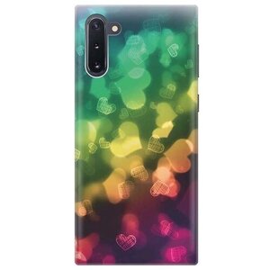 Чехол - накладка ArtColor для Samsung Galaxy Note 10 с принтом "Сердечки"