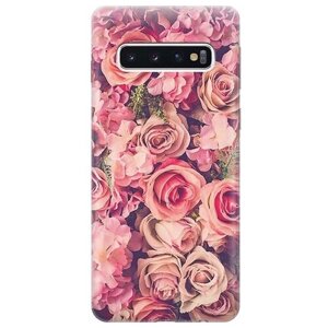 Чехол - накладка ArtColor для Samsung Galaxy S10 с принтом "Розовый куст"
