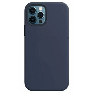 Чехол - накладка для iPhone 12/12 Pro, Silicon Case, без лого, темно-синий