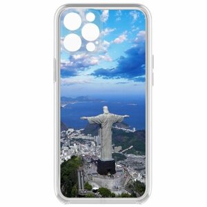 Чехол-накладка Krutoff Clear Case Бразилия, Статуя Христа для iPhone 12 Pro с защитой камеры