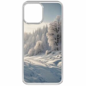 Чехол-накладка Krutoff Clear Case Снег для iPhone 13 Pro