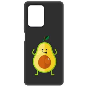Чехол-накладка Krutoff Soft Case Авокадо Веселый для Xiaomi Redmi Note 12 черный