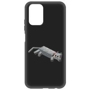 Чехол-накладка Krutoff Soft Case Minecraft-Кошка для Xiaomi Redmi Note 10/10s черный