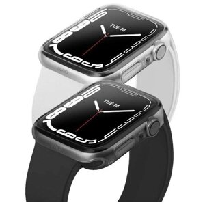 Чехол Uniq Glase для Apple Watch 7 41 мм (набор из 2 шт. цвет Прозрачный/Серый (Frost/Smoke) (41MM-GLSDUALPK)