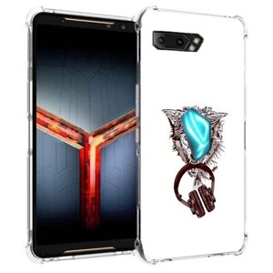 Чехол задняя-панель-накладка-бампер MyPads дикий волк для Asus ROG Phone 2 ZS660KL противоударный