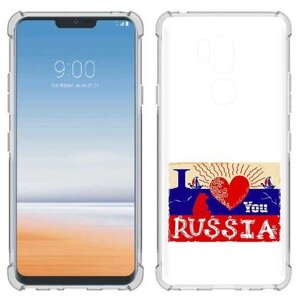 Чехол задняя-панель-накладка-бампер MyPads Люблю Россию для LG G7 ThinQ/LG G7 противоударный