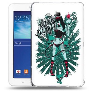 Чехол задняя-панель-накладка-бампер MyPads нарисованная девушка в татуировках для Samsung Galaxy Tab 3 Lite 7.0 SM-T110/T111 противоударный