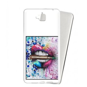 Чехол задняя-панель-накладка-бампер MyPads разноцветные губы с пулей для Huawei Enjoy 5 (TIT-AL00) 5.0/Y6 Pro Honor 4C Pro противоударный