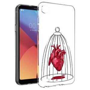 Чехол задняя-панель-накладка-бампер MyPads сердце в клетке для LG G6 mini/LG Q6/LG Q6 Plus/LG Q6a M700 противоударный