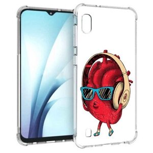 Чехол задняя-панель-накладка-бампер MyPads слушай сердце для Samsung Galaxy A10 SM-A105F (2019) противоударный