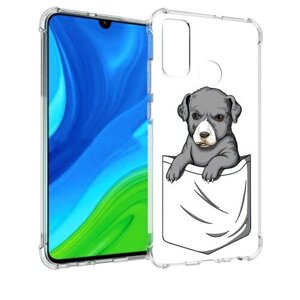 Чехол задняя-панель-накладка-бампер MyPads собачка в кармане для Huawei P Smart 2020/Nova 3 Lite Plus противоударный