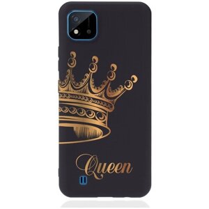 Черный силиконовый чехол для Realme C11 2021 Парный чехол корона Queen