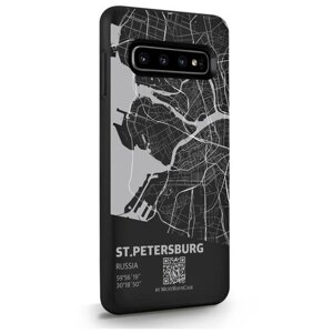 Черный силиконовый чехол MustHaveCase для Samsung Galaxy S10 Карта Санкт-Петербурга для Самсунг Галакси С10