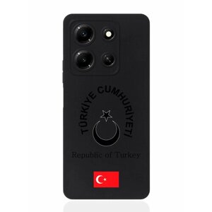 Черный силиконовый чехол SignumCase для Infinix Note 30i Черный лаковый Герб Турции