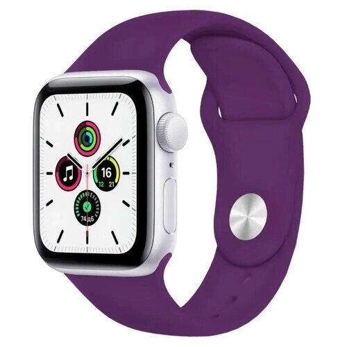 Cиликоновый ремешок для Apple Watch Series 1-8 и Ultra - 42/44/45/49 мм (эпл вотч), фиолетовый