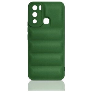 DF / Силиконовый чехол (дутый) для телефона Infinix Hot 12i на смартфон Инфиникс Хот 12 ай DF inJacket-01 (green) / зеленый