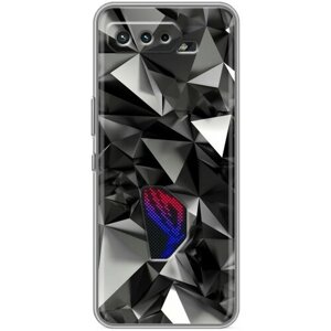 Дизайнерский силиконовый чехол для Асус Рог Фон 5/5s / ASUS ROG Phone 5 Черные кристаллы