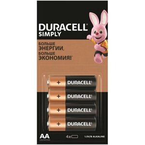 Duracell Элемент питания Duracell LR6-4BL BASIC 4х4 (16/208/18304)5009139/5008091 (блист. 16шт) Duracell Б0046868