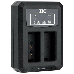 Двойное зарядное устройство JJC DCH-LPE17 с инфо индикатором для аккумулятора Canon LP-E17.