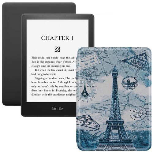 Электронная книга Amazon Kindle PaperWhite 2021 16Gb black Ad-Supported с обложкой ReaderONE PaperWhite 2021 Paris