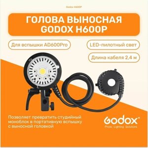 Голова выносная Godox H600P для вспышек AD600Pro, импульсный свет для фото съемки мобильной и студийной