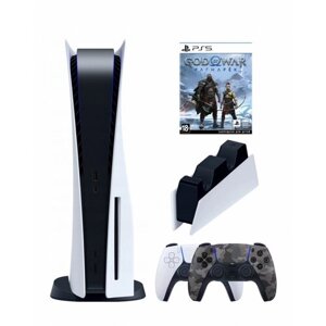 Игровая приставка Sony PlayStation 5 (3-ревизия)+2-й геймпад (камуфляж)+зарядное+God of War, 825