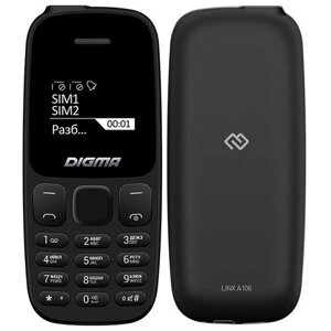 Кнопочный телефон Digma LINX A106 черный