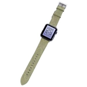 Кожаный ремешок с узором для Apple Watch 42/44/45 (зеленый)