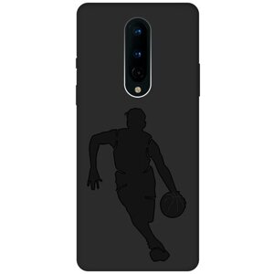 Матовый чехол Basketball для OnePlus 8 / ВанПлюс 8 с эффектом блика черный