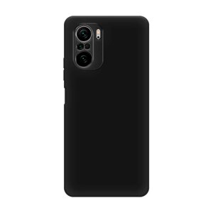 Матовый силиконовый чехол на Xiaomi Poco F3 / Сяоми Поко Ф3 с защитой камеры, черный